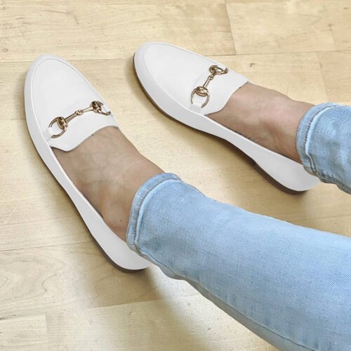 Women's leather moccasins, women's richelieus, flat shoes, shops flat heels, women's moccasins, large size - Taila