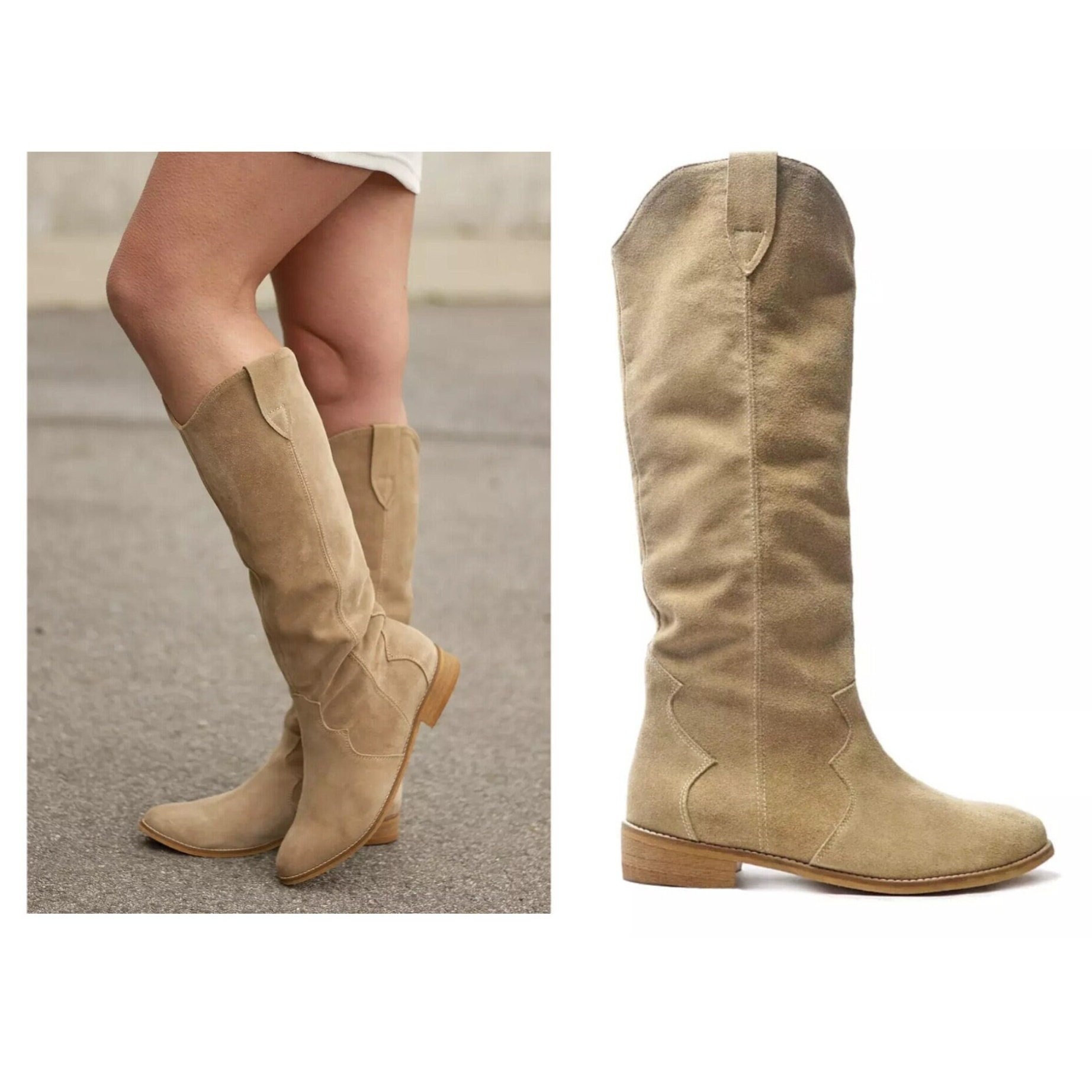 Flat suede boots deals