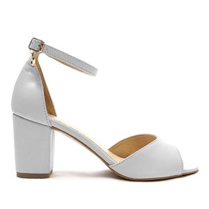 Women&#39;s wedding shoes, leather wedding shoes, white shoes, bridesmaid shoes - Sangria