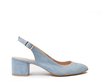 Damessandalen van suède, pumps met lage hakken, spitse laarzen, laarzen met open hiel, bruidsmeisjesschoenen - Athene