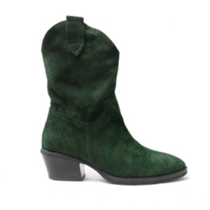 Damen Leder Cowboystiefel, Stiefel im Cowboy-Stil, Vintage Western-Stil, Ranch-Schuhe, Western-Stil - Puente