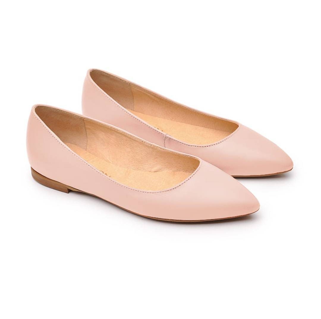 Buy Pink Pointed Ballet Flats Online In India India - Main Image