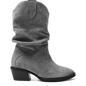 Women's Cowboy Boots, Leather Western Boots, Tall Cowboy Boots, Pointed Toe Cowboy Boots, Tall Boots, Genuine Leather -Rojas