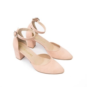 Women's suede sandals, low heel pumps, women's suede shoes, wedge pumps, strappy pumps - Corto