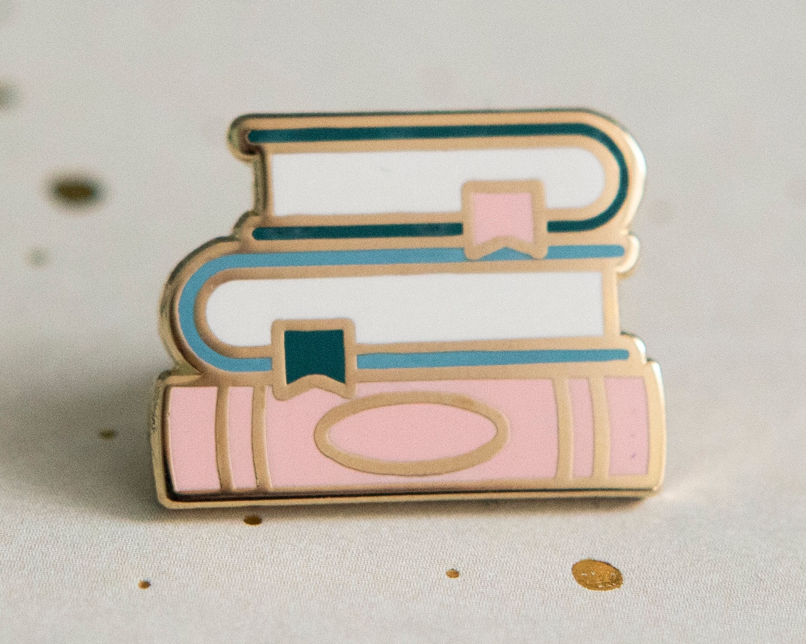 Enamel pin book pin a great gift for readers. More bookish Etsy