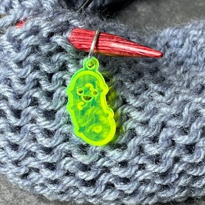 Pickle Pal's Neon Green Acrylic Stitch Markers image 1