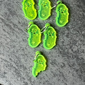 Pickle Pal's Neon Green Acrylic Stitch Markers image 2