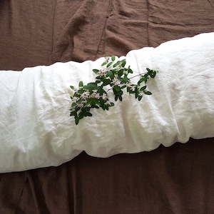 Linen Body Pillow Cover, Oversized Washed linen Lumbar Pillow Cover, Custom Body Pillow Cover in Warm White, Natural Linen Pregnancy Pillow