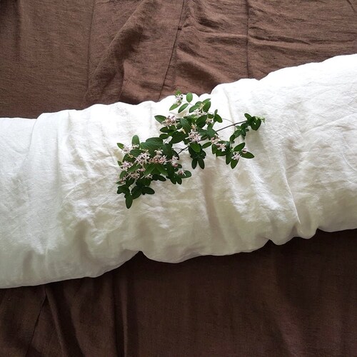 Linen Body Pillow Cover Washed Linen Long Lumbar Pillow Etsy