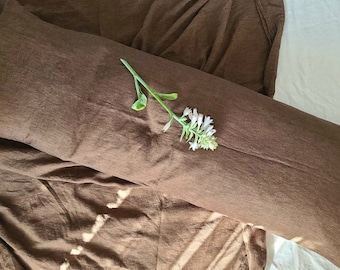 Linen Body Pillow Cover, Oversized Washed Linen Lumbar Pillow Cover, Custom Body Pillow Case, Natural Linen Pregnancy Pillow