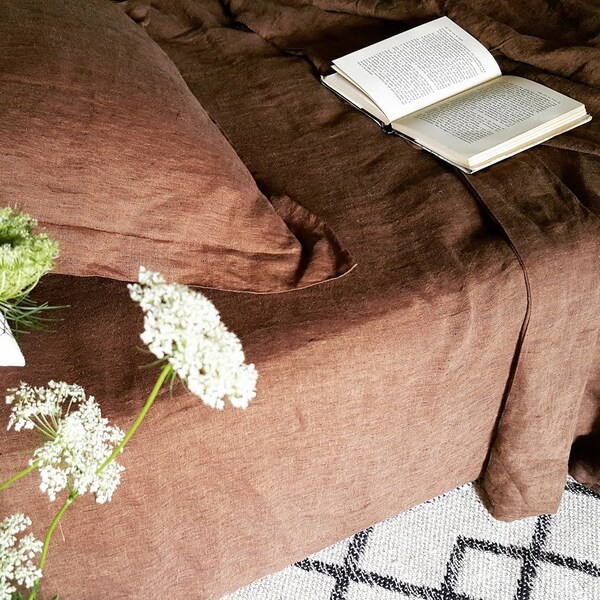 Washed Linen Bedding Etsy