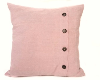 Linen Euro Sham with buttons, Linen Euro Pillow Cover 26x26 or 24x24, Custom Linen Pillow Sham, Linen Throw Pillow case