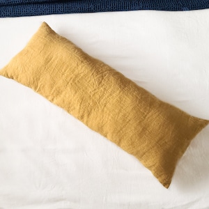 Body Pillow Cover made from 100% Linen, Washed European Linen Lumbar Pillow Cover, Custom Body Pillowcase
