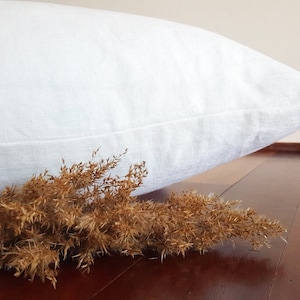 Lumbar Pillow Cover 14x36 with Zipper crafted from European Linen, Custom Lumbar Pillow Cover, Linen Body Pillowcase