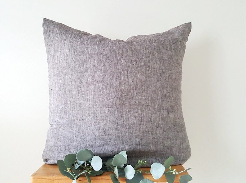 Linen Euro Sham Linen Euro Pillow Cover Washed Linen Pillow Etsy