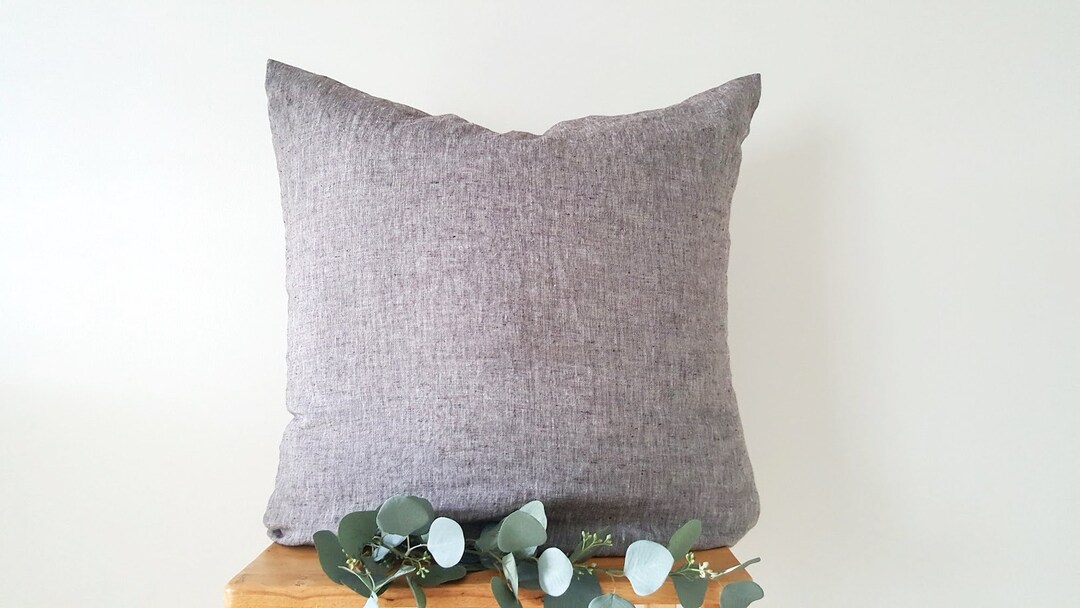 Linen Euro Pillow Cover 26x26, Washed Linen Pillow Sham, Envelope