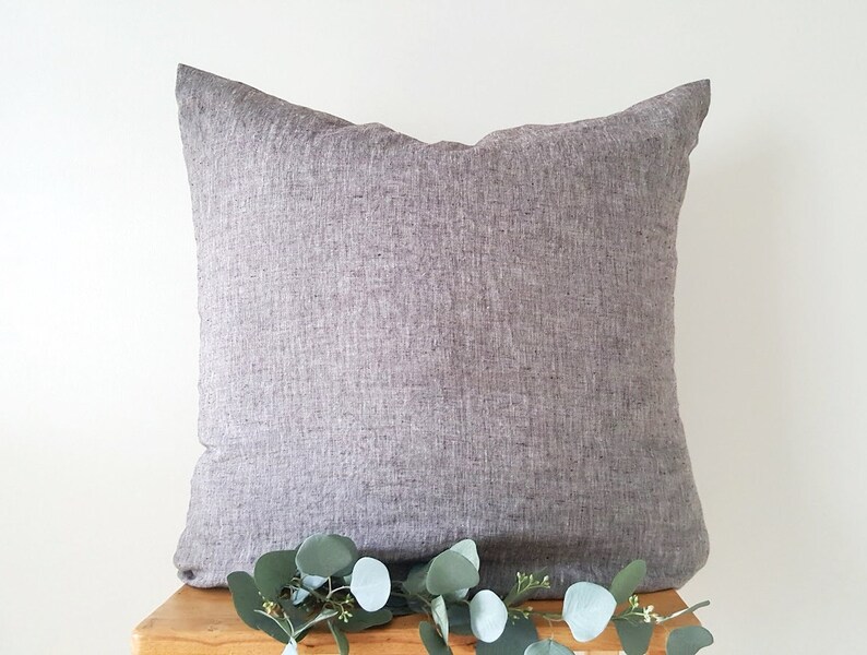Linen Euro Sham Midnight Blue Linen Pillow Cover 26x26 Etsy