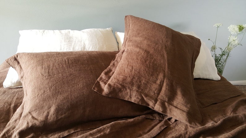 Oxford Linen Pillowcase, linen Pillow Sham image 4
