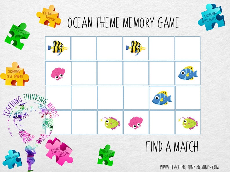Ocean Theme Printable Educational Board Game to develop | Etsy