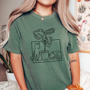 Cats with Plants Shirt || Plant Lady, Succulent Plants Tee || Gardening Shirt || Gardener Shirt || Cats And Plants||gift Shirts For Cat Love