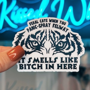 Feral Cats with Feliway Sticker | Funny Veterinary Medicine Gifts | Gifts for Vet Tech Week 2024 | Funny Vet Stickers for Receptionist