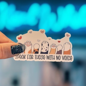 Speak for Those with No Voice | Cute Veterinary Sticker Packs | Veterinary Stickers for Christmas 2023 | Vet Tech Stickers for Water Bottle