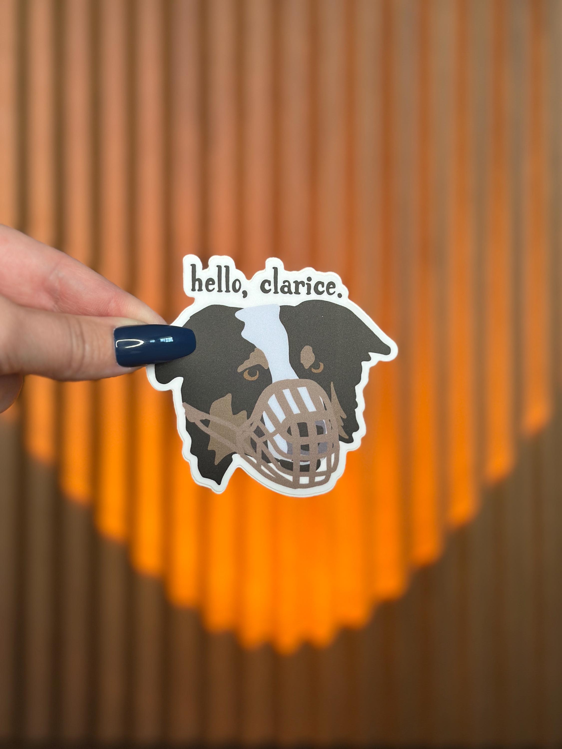 Hello Clarice Sticker Hello Clarice Dog | Vet Tech Waterproof Stickers, Funny Veterinary Gift ...