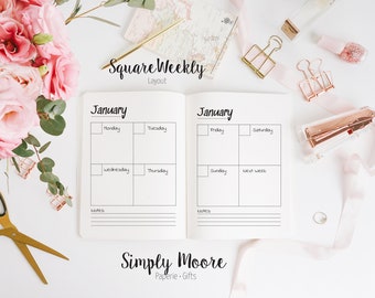 Weekly Planner | Simple Layout | 2020 Printable