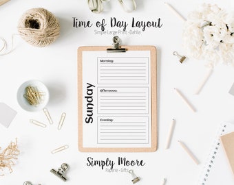 Time of Day Layout | Daily Planner | Printable Planner | Digital Download