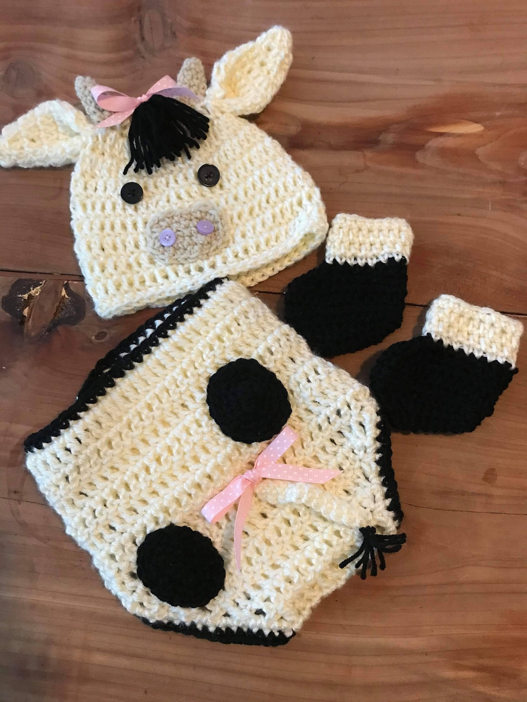 Cow Baby Diaper Cover Hat Set Crochet Pattern Etsy