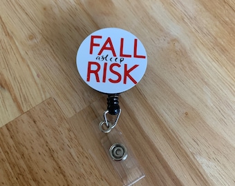 Fall (asleep) Risk funny badge reel