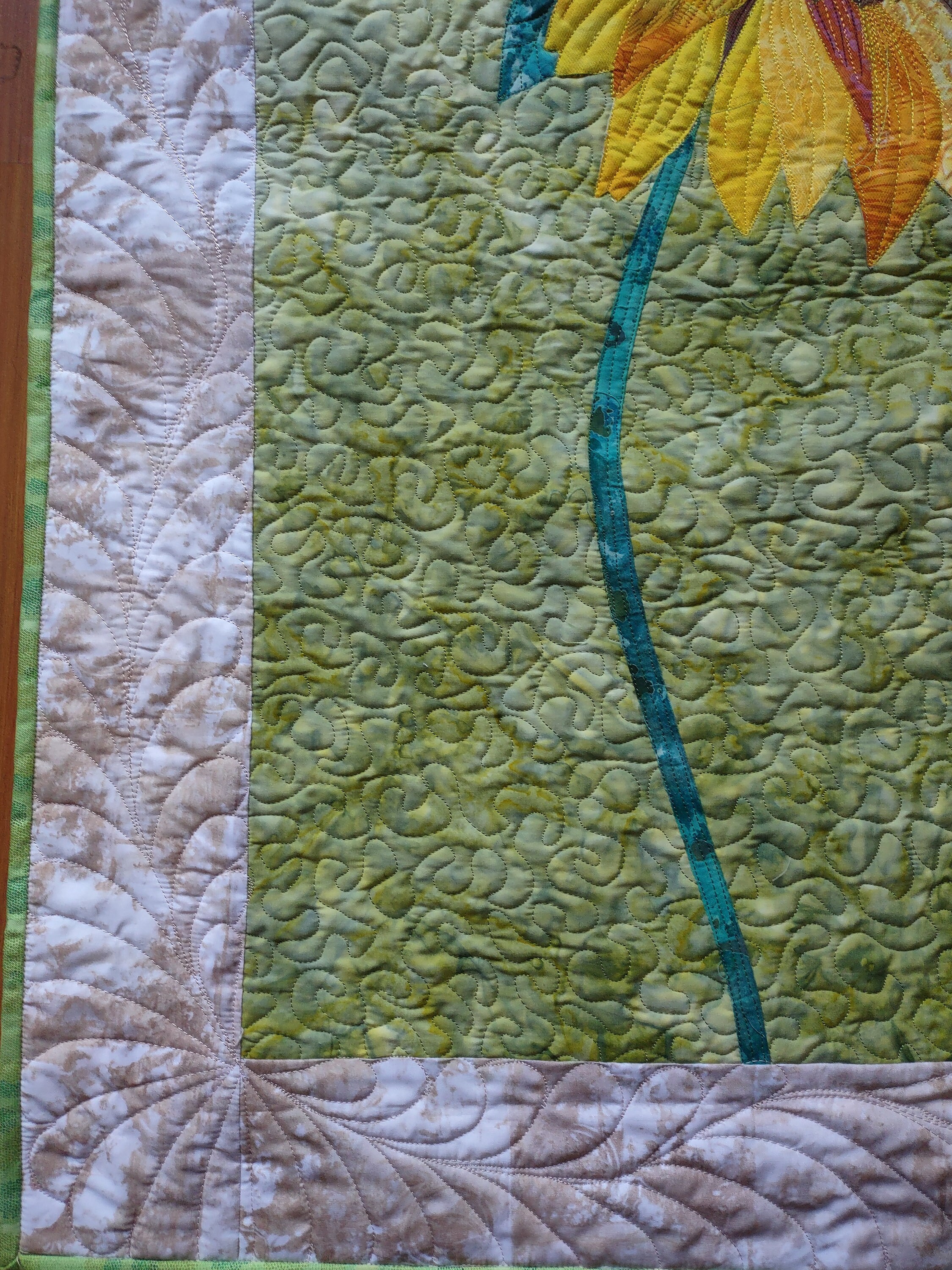 Sunflower Art Quilt Wall Hanging Etsy