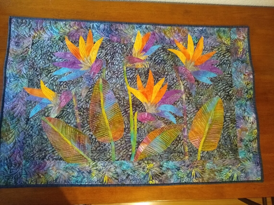Bird of Paradise Art Quilt Wall Hanging Etsy
