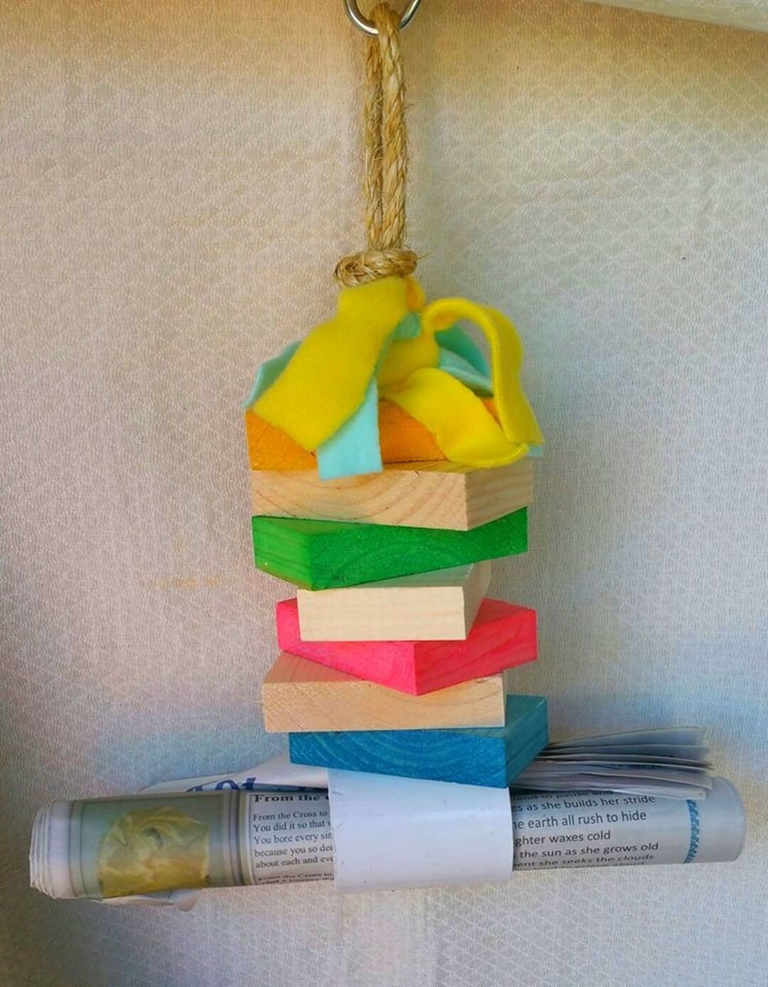 Parrot Foraging Toy With Pine Wood Blocks - Etsy