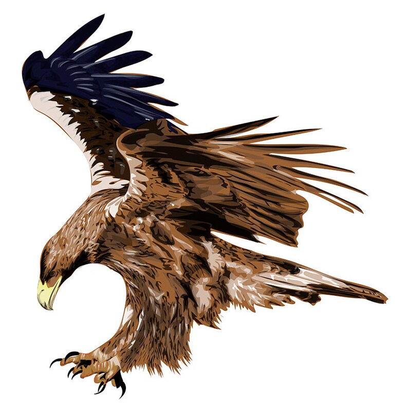 Golden Eagle Stylized art Graphic Design Abstract Etsy