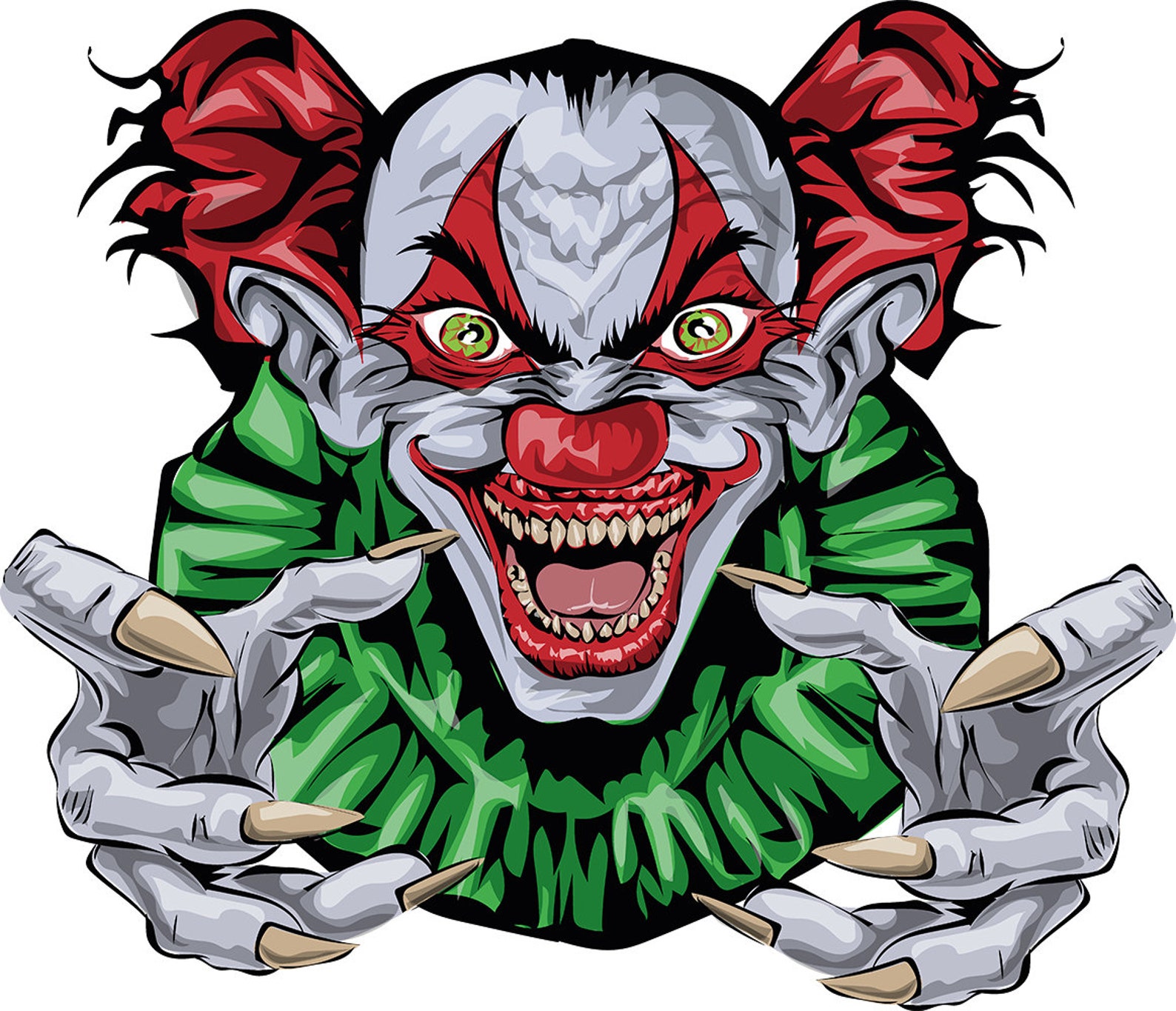 Scary Clown Horror Clown Clipart Vector Cut Svg Eps Ai Etsy Gambaran