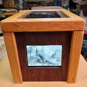 GIGANTIC DINOSAUR NIGHTLIGHT w/ Antique Magic Lantern Slide