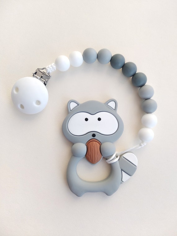 Silicone teething beads necklace babyshower gift sensory jewellery Cat G UK