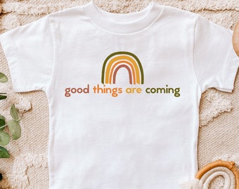 Good Things Are Coming | Hope | Rainbow | Boho Toddler Short Sleeve Tee
