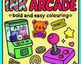 Kleurplaten Ink Arcade: gedurfde en eenvoudige ontwerpen (pdf-download)