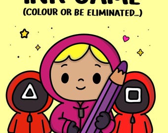 Ink Game Coloring Pages: Bold & Easy Designs (Digital Download)