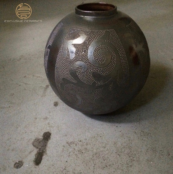 Vase Flower Vase Decor Art Object Ceramic Dotted Large Etsy