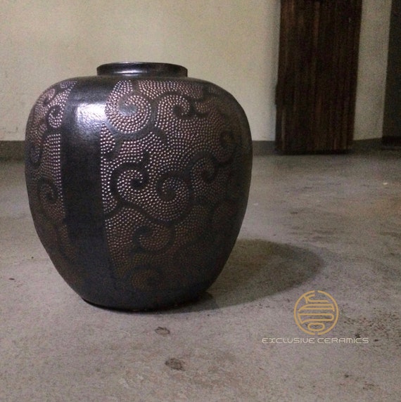 Ceramic Vase Flower Vase Decoration Art Object Dotted Etsy