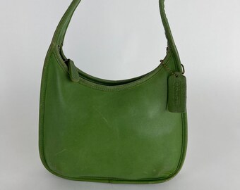 Vintage 90s Coach Ergo Bag in Lime Green