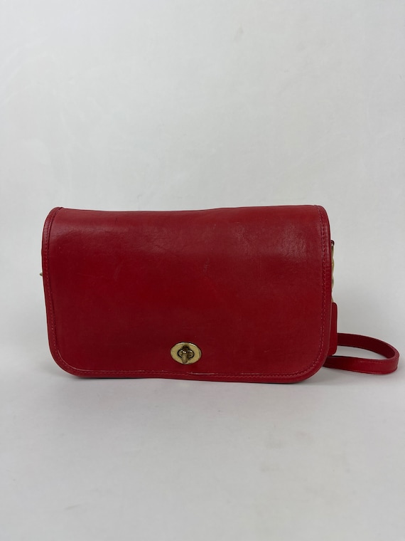 Vintage 80s Coach Penny Pocket Bag in Red