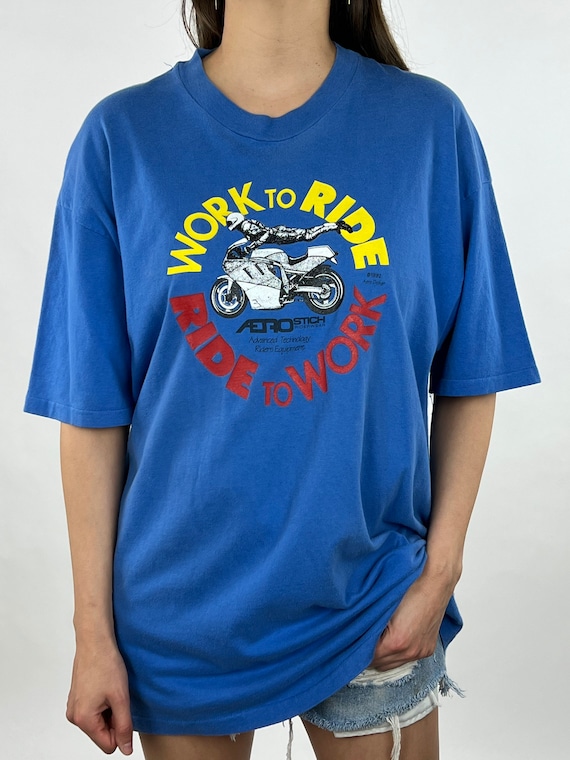 Vintage “Work To Ride, Ride To Work” T-Shirt