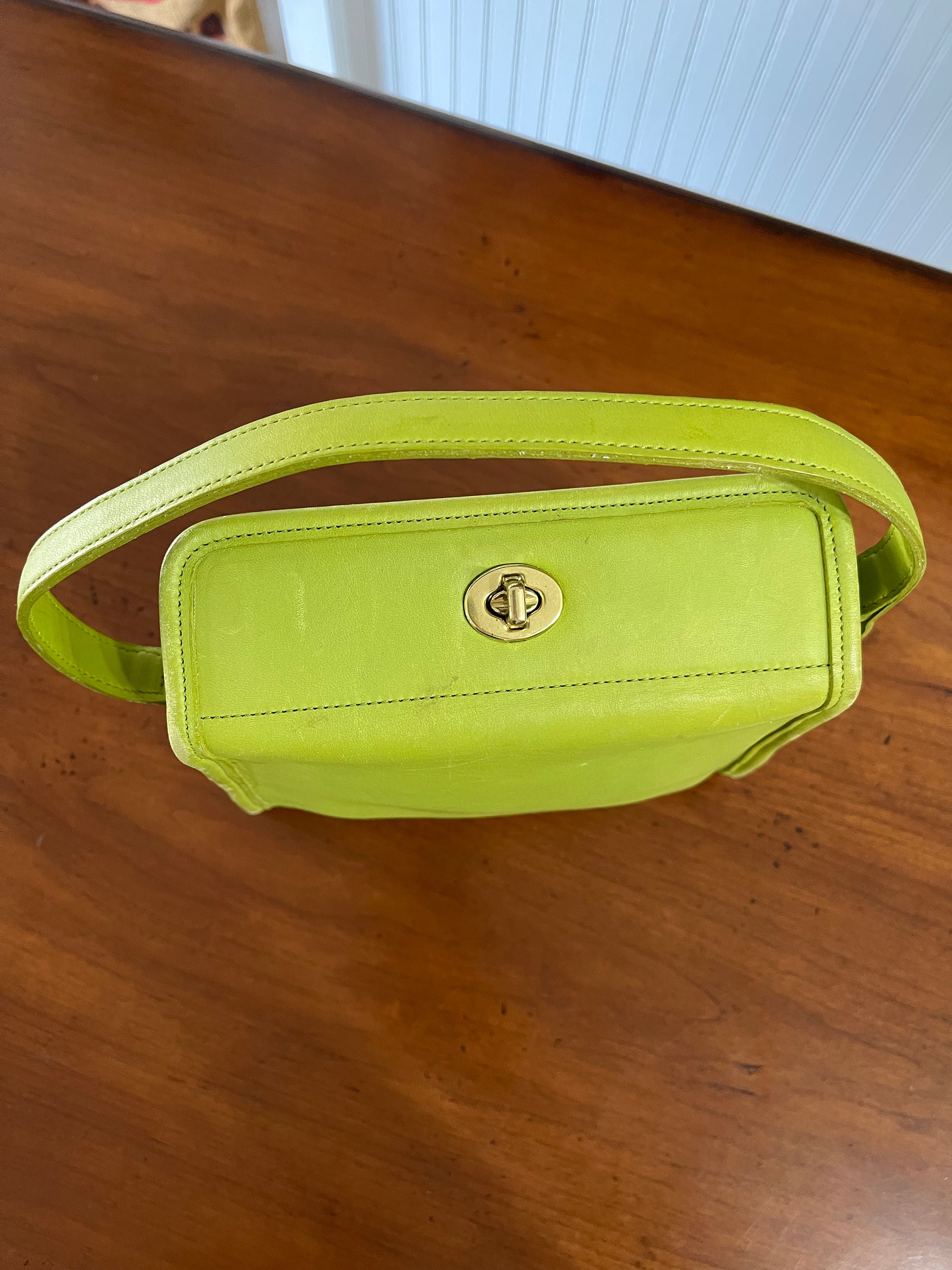 Any Coach bag collectors out there? Check this rare lime green geometr