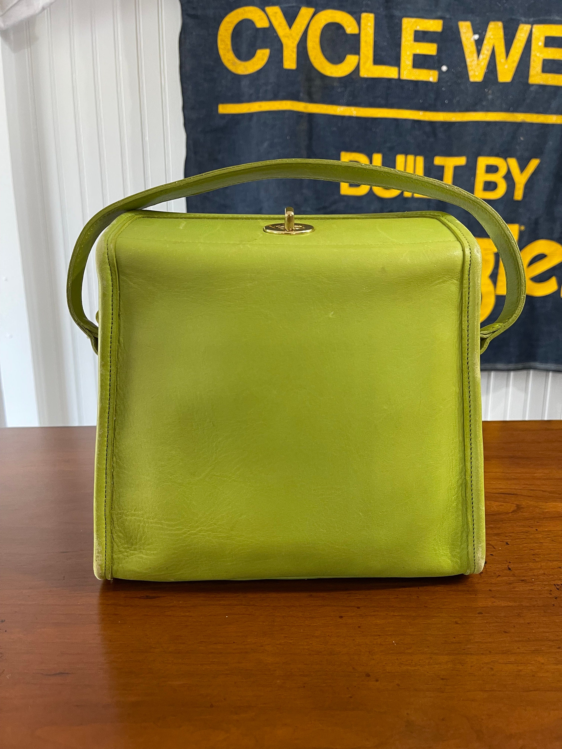 Vintage 90s Coach Geometric Bag in Green 
