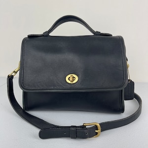 Vintage 90s Coach Court Bag in Black