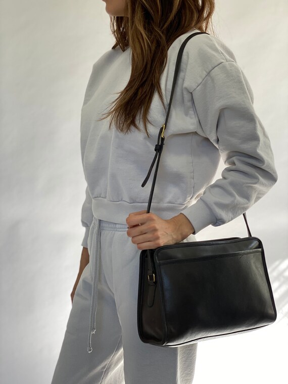 Vintage 80s Black Crossbody Purse